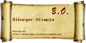 Biburger Olimpia névjegykártya
